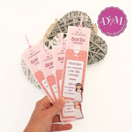 Marcapáginas niña comunión "Sofía"