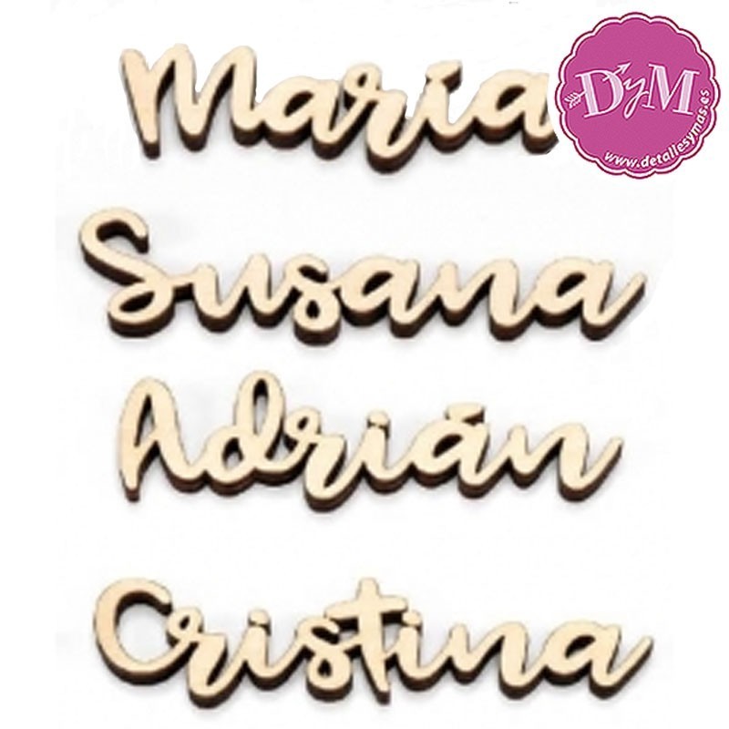 Nombre del invitado a un evento en madera para colocar en el plato en bodas y comuniones