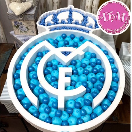 Escudo Real Madrid en corcho .Para Candy Bar