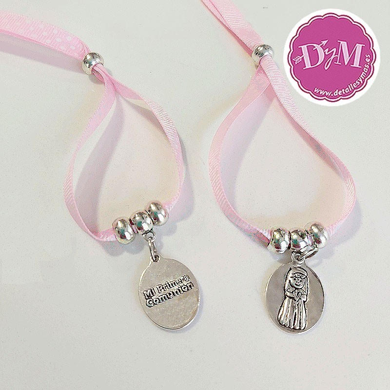 Pulsera comunión Cinta Rosa