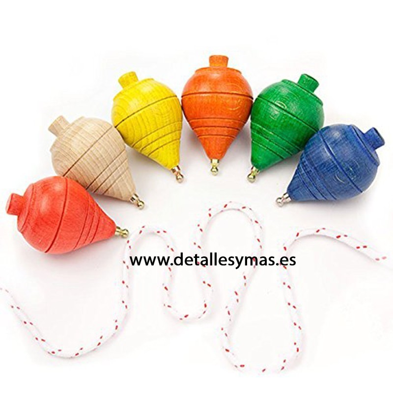 Peonza madera colores