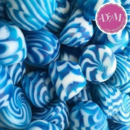 Besos twist  azules y blancas