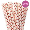 Pajitas de papel con lunares rojos