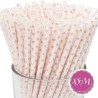 Pajitas de papel con lunares rosa