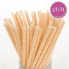 Pajitas de rayas chevron color melocotón