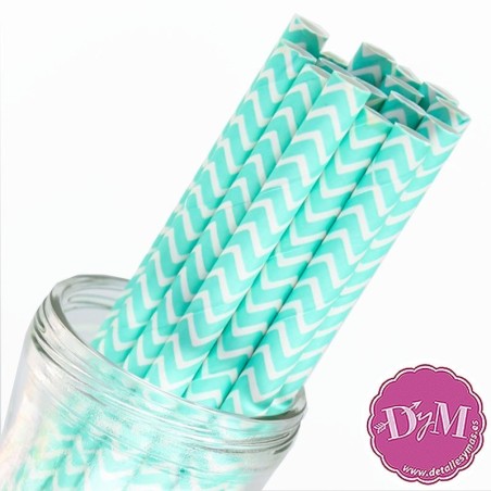 Pajitas de rayas chevron color melocotón