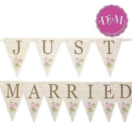 Banderin Just Married  pequeño  With Love
