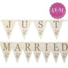 Banderin Just Married  pequeño  With Love