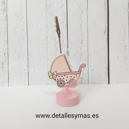 Pinza porta  fotos carrito Rosa