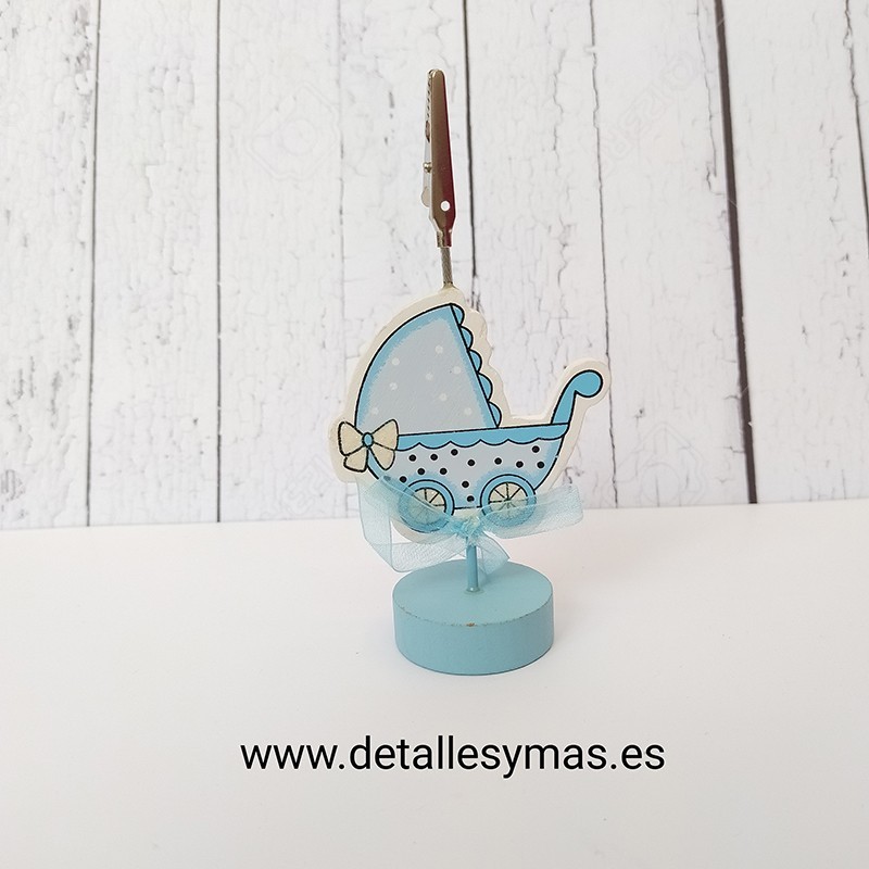 Pinza porta  fotos carrito Azul