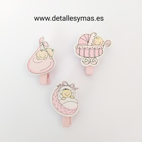 Pinza porta  fotos bebes niña