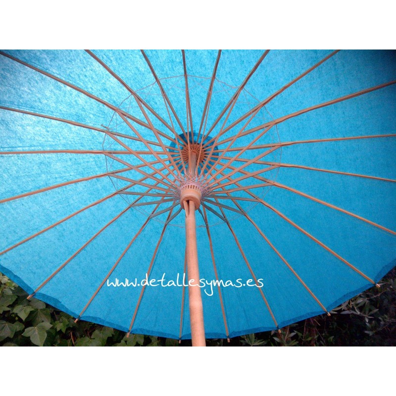 Parasol Turquesa de papel .