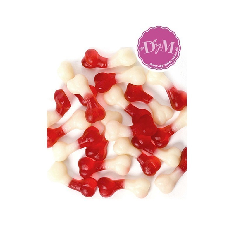 Tarro transparente gominolas bautizo "piececitos"