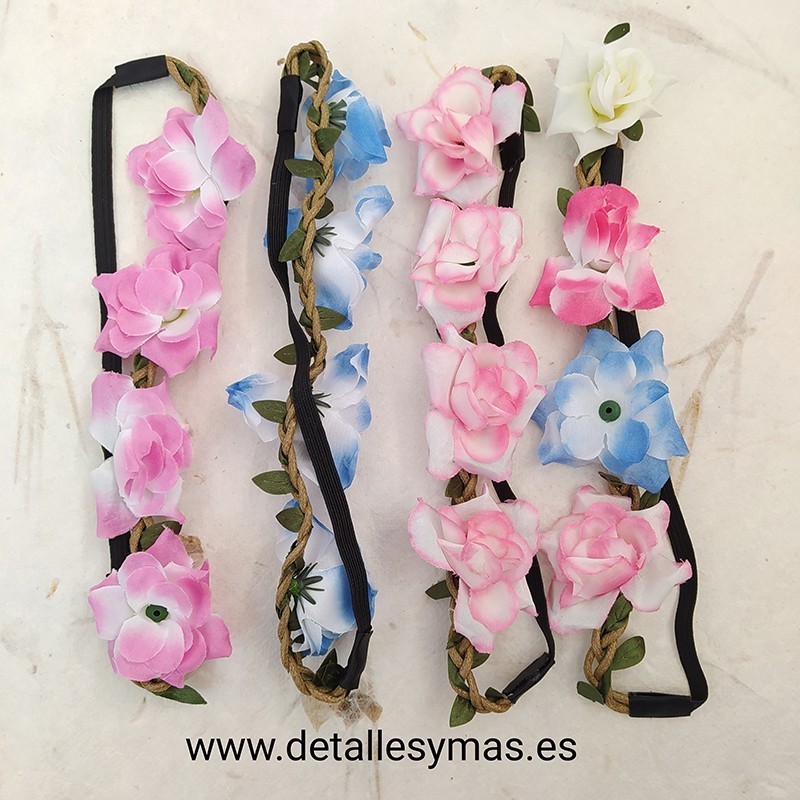 Diadema elástica flores