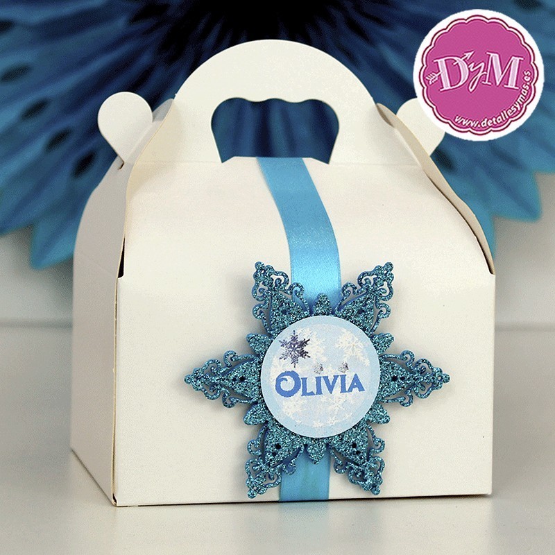 Caja Frozen  turquesa personalizada