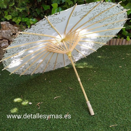 Parasol papel de arroz Filigrana. 82 cms