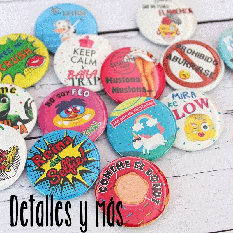 Chapas para fiesta y cumpleaños. Pack H