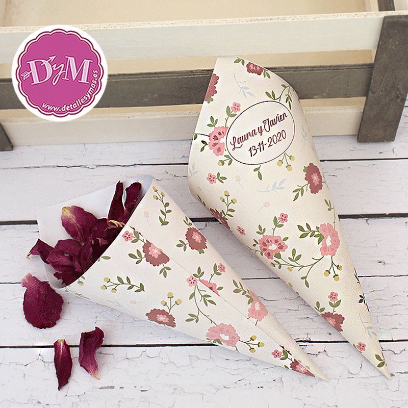 Conos para boda personalizado  "Alegria"