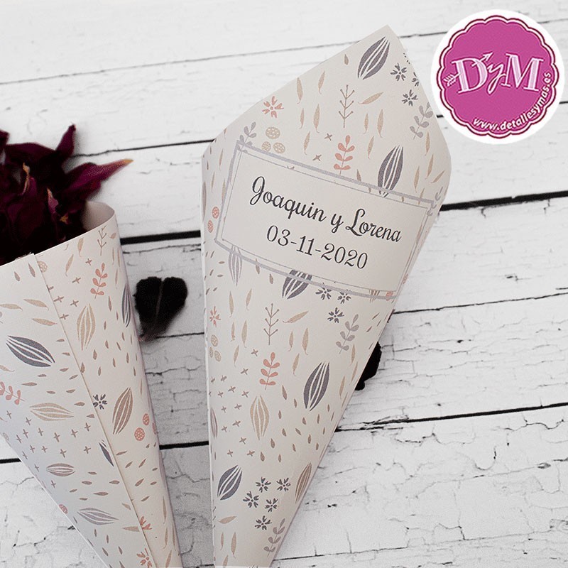 Conos para boda personalizado  "Alegria"