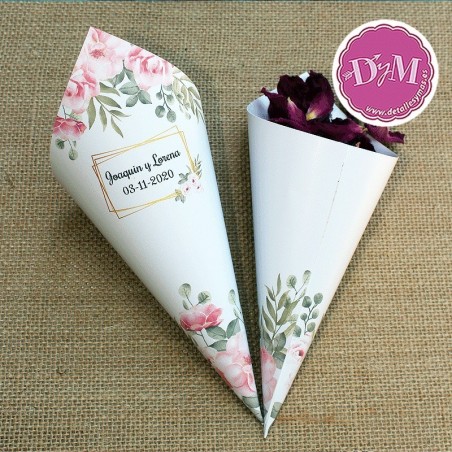 Conos de boda "Roses" personalizado