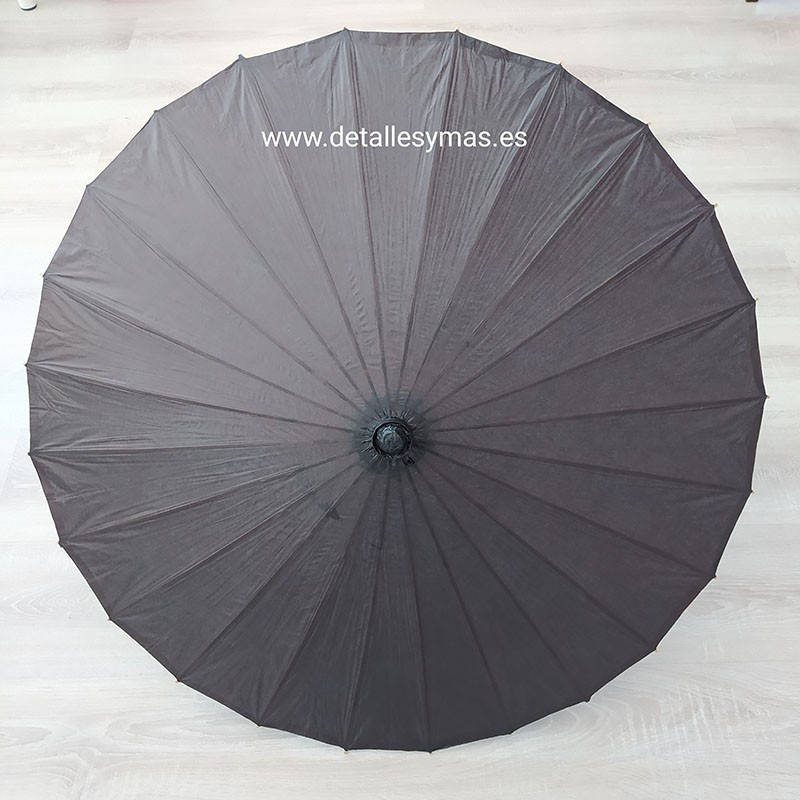 Parasol de papel negro. 80 cms