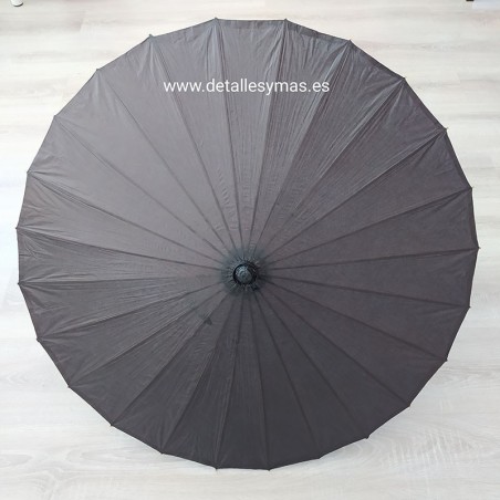 Parasol de papel negro. 80 cms