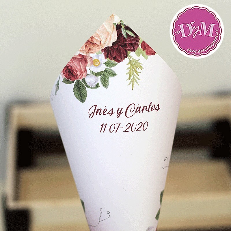 Conos para boda Cottage. Personalizado
