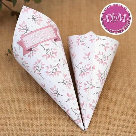 Conos personalizados para boda Garden
