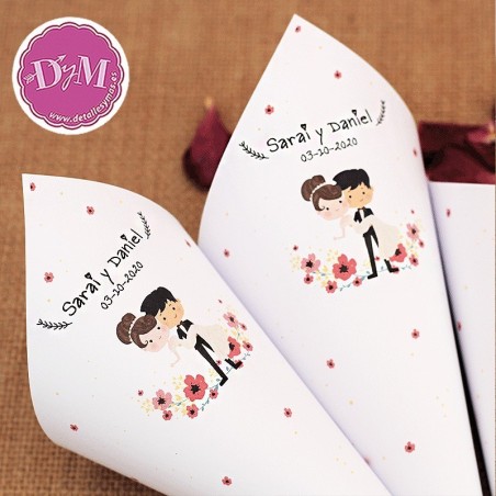 Conos de boda Novios