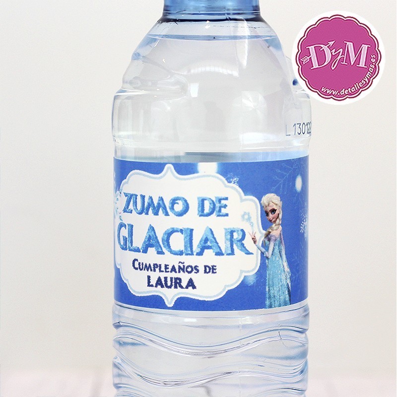 Bandas azules Frozen para botellas de Agua