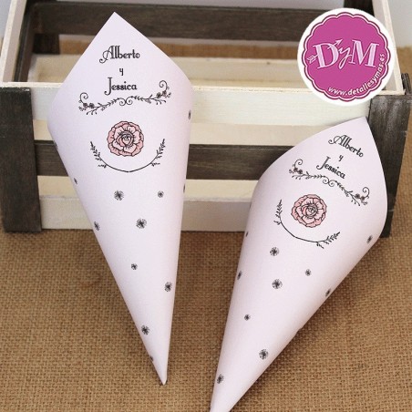 Conos par boda "Flores silvestres"