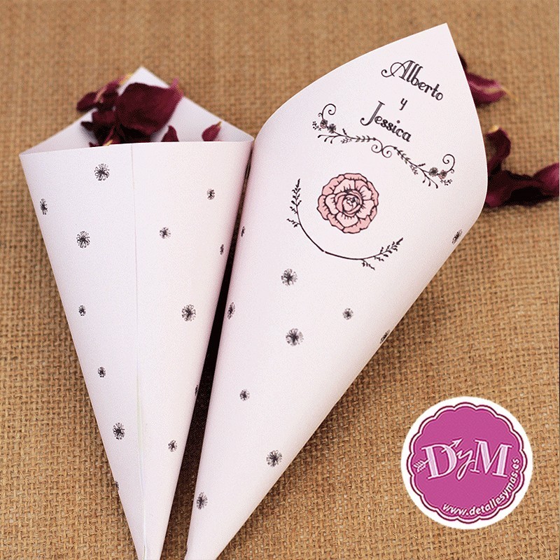 Conos par boda "Flores silvestres"