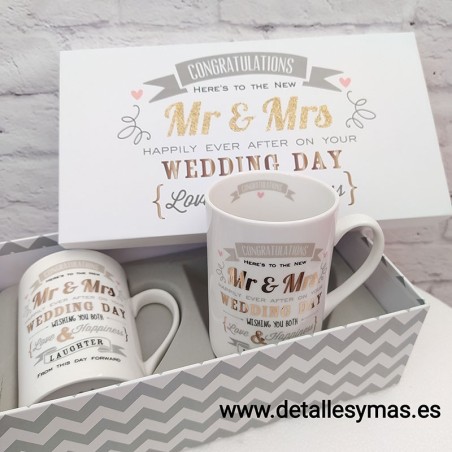 SET DE TAZAS MR AND MRS