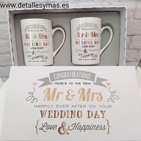 SET DE TAZAS MR AND MRS