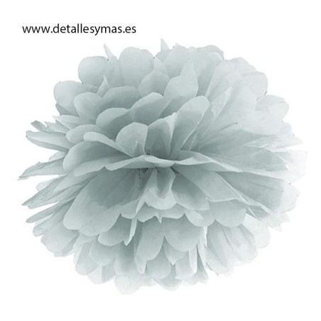 PACK de 5 pompom plata 25 cms