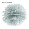PACK de 5 pompom plata 25 cms