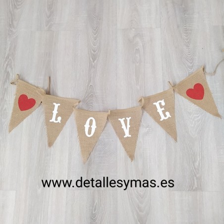 BANDERIN DE YUTE LOVE