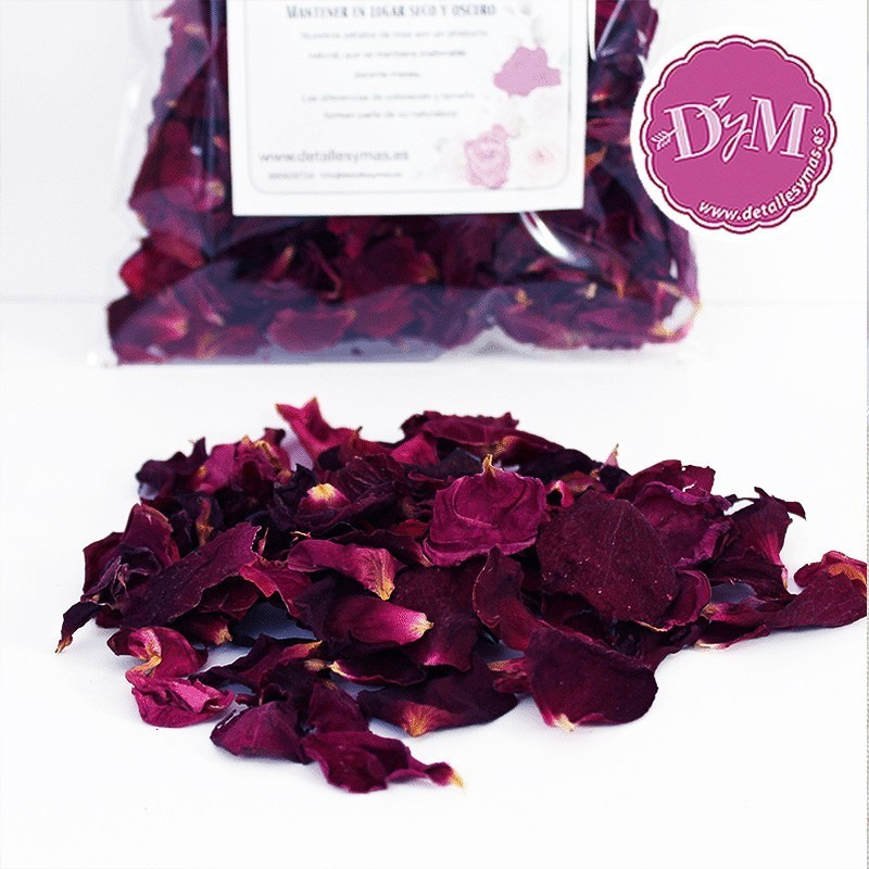 Pétalos de rosa Deshidratados .Color Vino