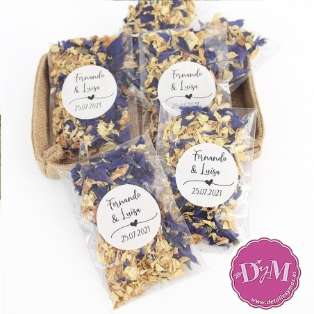 Bolsitas de pétalos de rosas mini.Personalizados