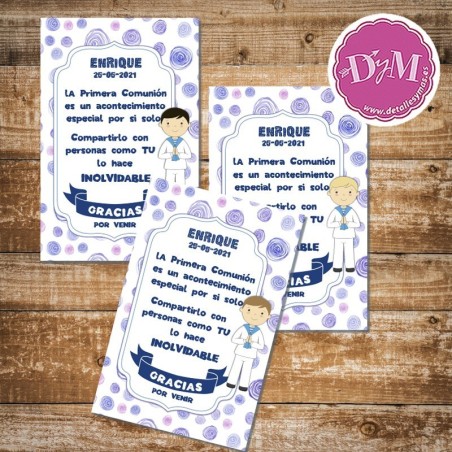 Recordatorio de comunión niño "Nacho"