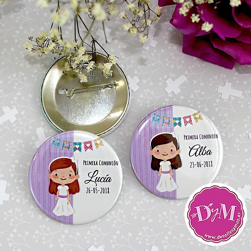 Chapa , espejo para comunión, abrebotellas o imán  modelo  DAVIDKatty