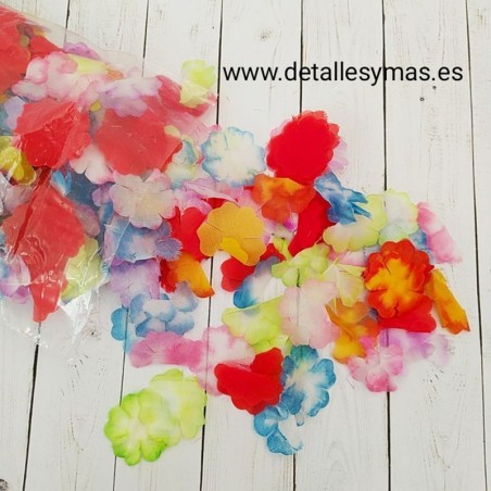 Pétalos de tela multicolor