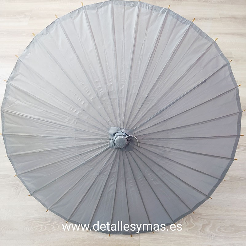 Parasol de papel Gris Plata . 84 cms