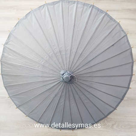 Parasol de papel Gris Plata . 84 cms