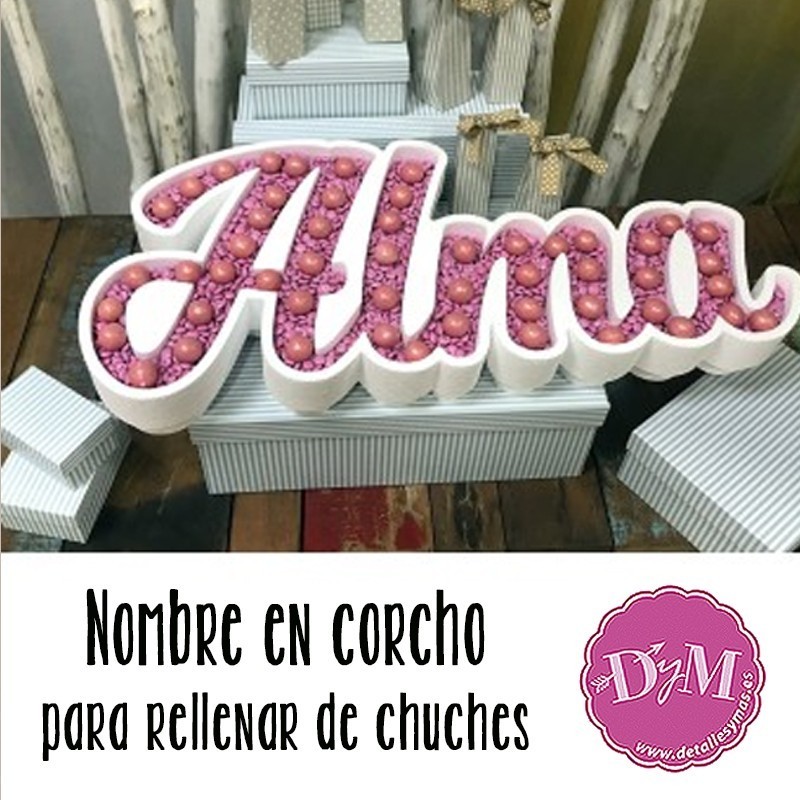Nombre en Corcho para Candy Bar
