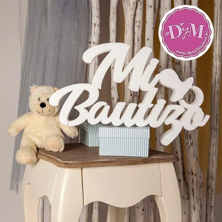 Letras Mi bautizo en corcho.