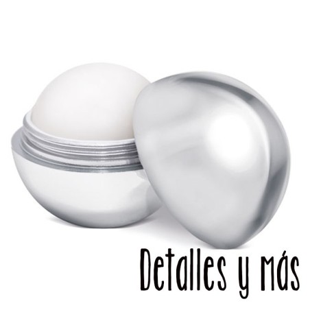 Bálsamo labial bola plata metalizado