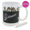 Taza con pizarra divertida