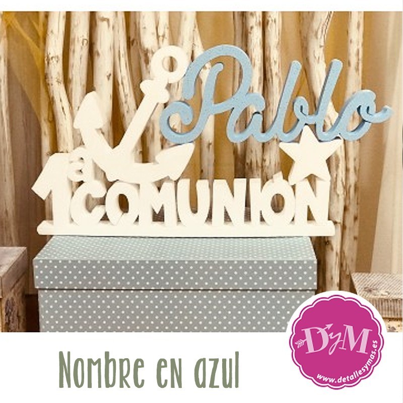 Nombre en Corcho Rosa con Flores