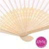 Abanico de bambú blanco